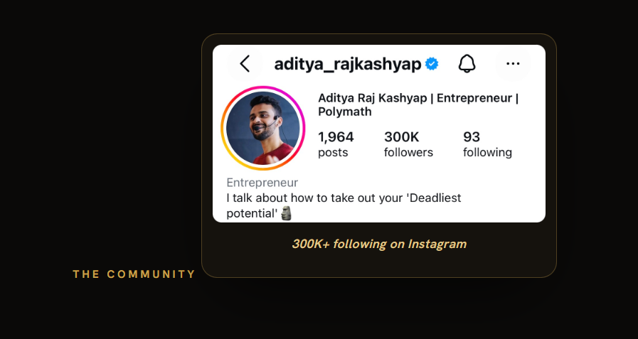 Aditya Raj Kashyap Instagram profile with 300K+ followers